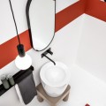 AXA   KRACKLITE lavabo semi freestanding bianco lucido  su PANKA legno Quercia