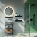 Colavene VOLANT lavabo ceramica e struttura acciaio contenitori