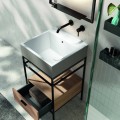 Colavene VOLANT Lavabo ceramica e struttura acciaio