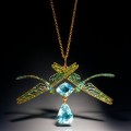 BRAFA 2022 Epoque Fine Jewels Art Nouveau gold,enamel and aquamarine dragonfly pendant by René Lalique