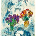 Brafa2022 Stern Pissarro Gallery Marc Chagall Les amoureux aux deux bouquets et le peintre  circa1975