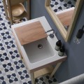 colavene alaqua lavabo in ceramica con tavoletta in legno 36079