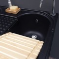 Colavene   LAVACRIL   mobile lavatoio in acrilico 106x60 finitura Black con tavoletta strofinatoio in legno